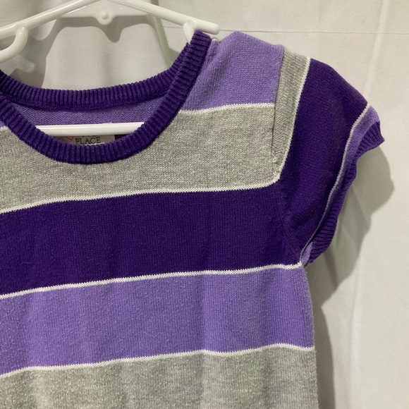 Children’s Place Girls Striped Everyday Short Sleeve Dress Size 5/6 Purple/Grey - Picture 10 of 16